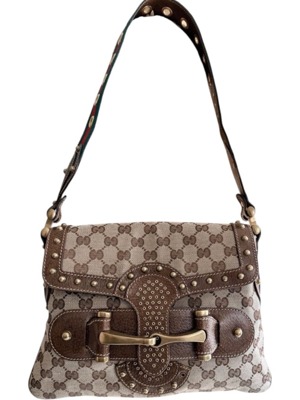 774648CR T6 Gucci Shoulder Bag Brown PVC